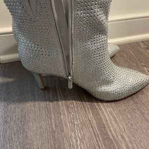 Silver Studded Stiletto heel bootie